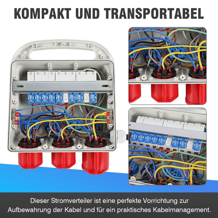 Wall distributor 2 x CEE 16A 400V + 1 x CEE 32A 400V + 4 x 230V 5 Pole | Stornfield