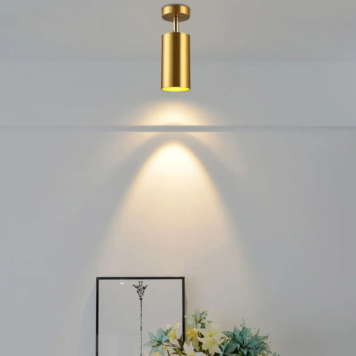 Modern swiveling LED ceiling light in gold – Adjustable lighting for living and working areas | Stornfield
