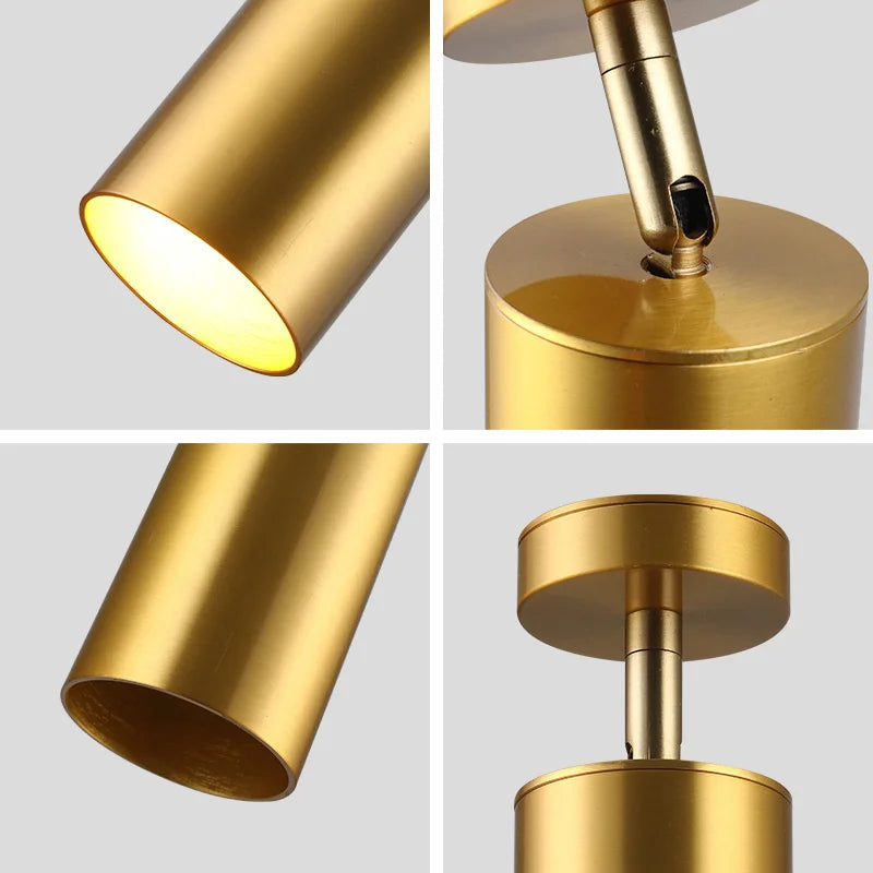 Modern swiveling LED ceiling light in gold – Adjustable lighting for living and working areas | Stornfield