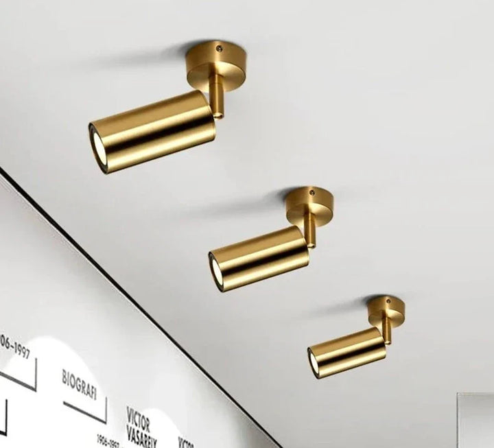Modern swiveling LED ceiling light in gold – Adjustable lighting for living and working areas | Stornfield