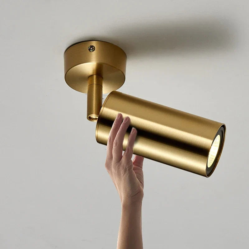 Modern swiveling LED ceiling light in gold – Adjustable lighting for living and working areas | Stornfield
