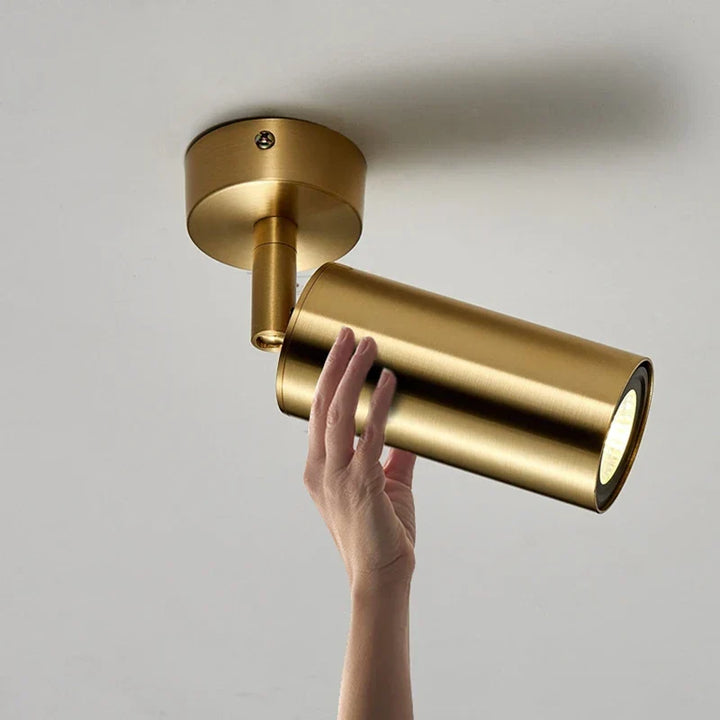 Modern swiveling LED ceiling light in gold – Adjustable lighting for living and working areas | Stornfield