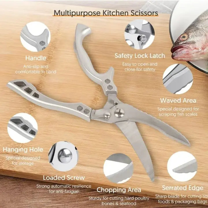 Stornfield | Super strong kitchen scissors – stainless steel & effortless cutting