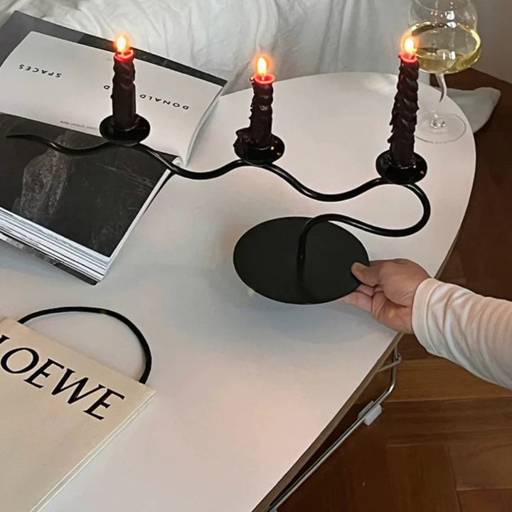 Triple-Arm Iron Candle Holder | Stornfield