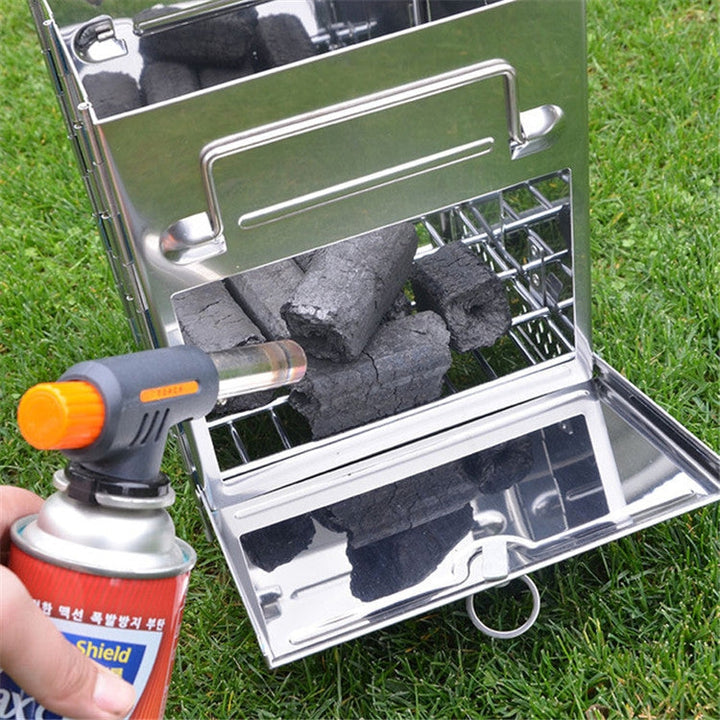 Stornfield | Foldable Stainless Steel Portable Charcoal Grill Outdoor Grill Camping Wood Burning Stove