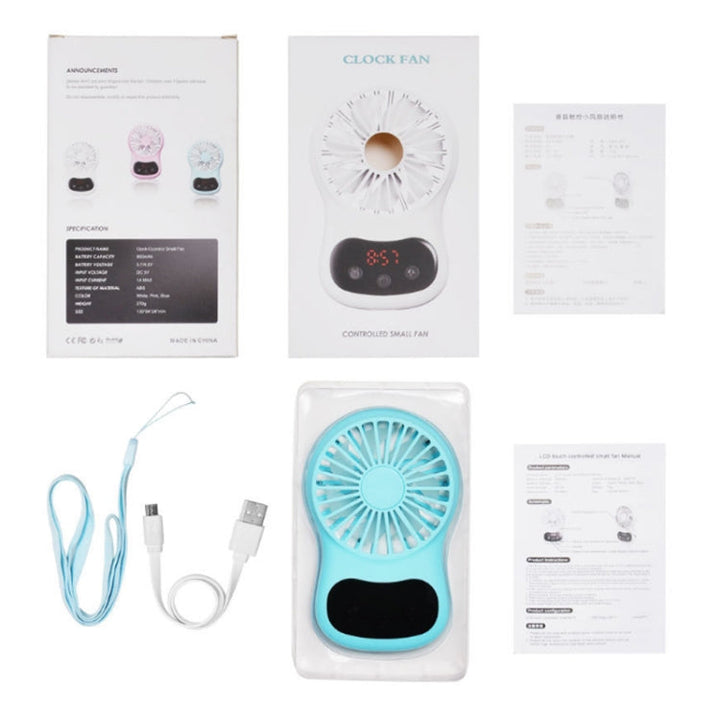 Multifunctional Clock Small Fan Creative Desktop Mini USB Fan(White) | Stornfield