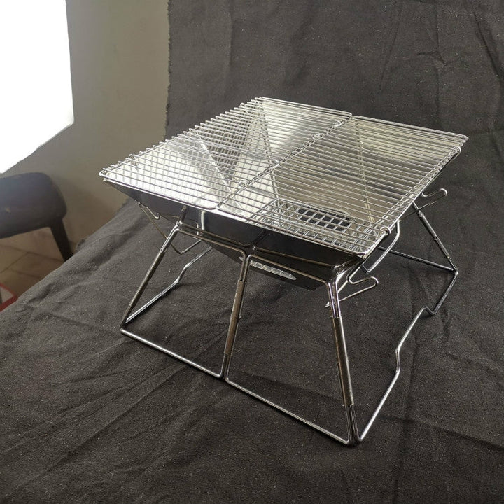 Stornfield | Portable Stainless Steel Camping Grill Folding Charcoal Grill