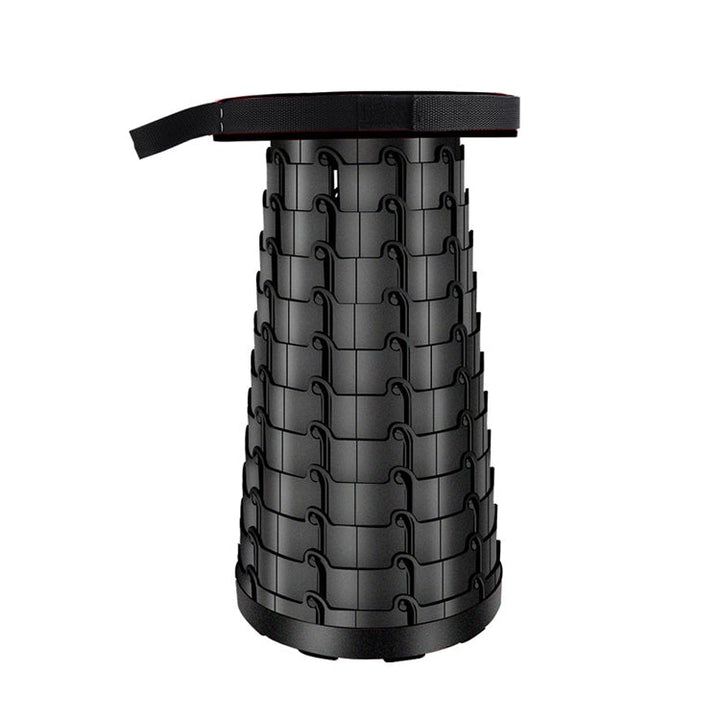 Stornfield | Portable Plastic Telescopic Folding Stool for Outdoor Camping Fishing Garden (Black)