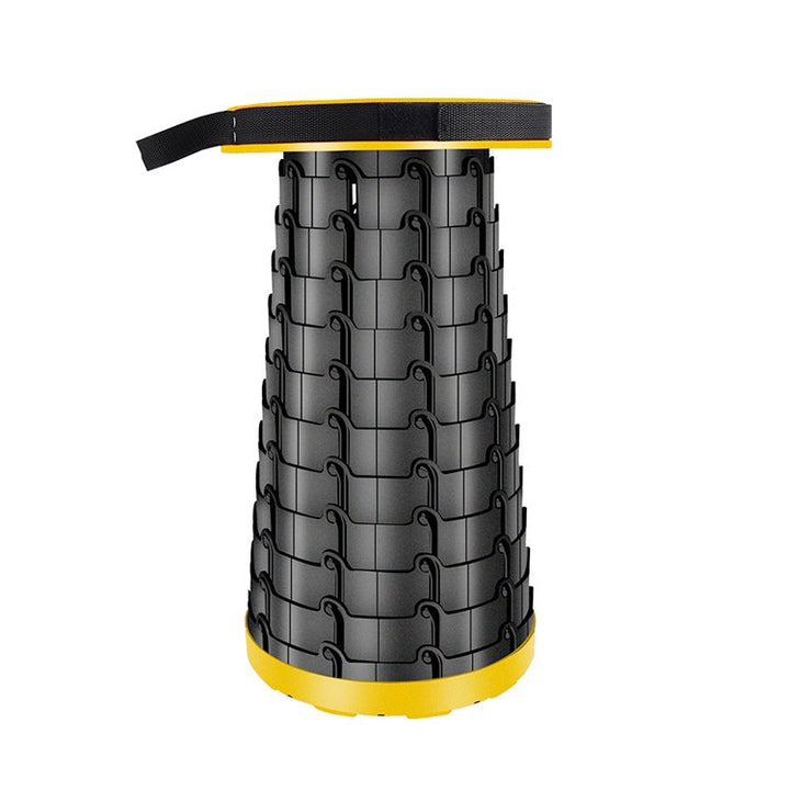 Stornfield | Portable Foldable Plastic Telescopic Stool for Outdoor Camping Fishing Garden (Yellow)