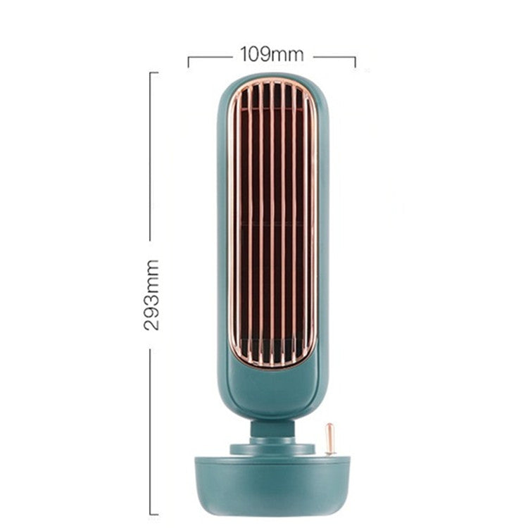 Retro Humidification Tower Fan USB Leafless Fan Water Cooling Spray Humidification Desktop Fan Cooler(White) | Stornfield