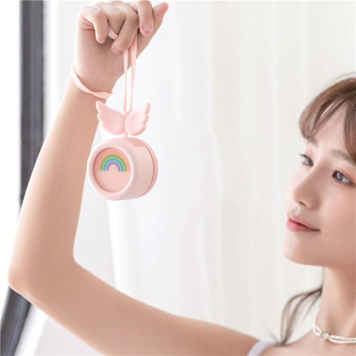 USB Charging Fan Brushless Hanging Neck Mini Sling Lazy Fan(Angel Pink) | Stornfield