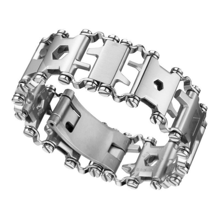 Stornfield | Men's Stainless Steel Multi-tool Outdoor Survival Bracelet (316L Silver Wide)