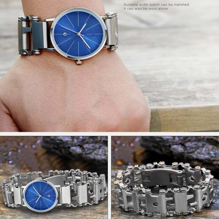 Stornfield | Men's Stainless Steel Multi-tool Outdoor Survival Bracelet (316L Silver Wide)