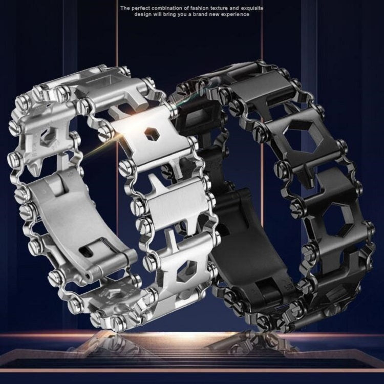 Stornfield | Men's Stainless Steel Multi-tool Outdoor Survival Bracelet (316L Silver Wide)