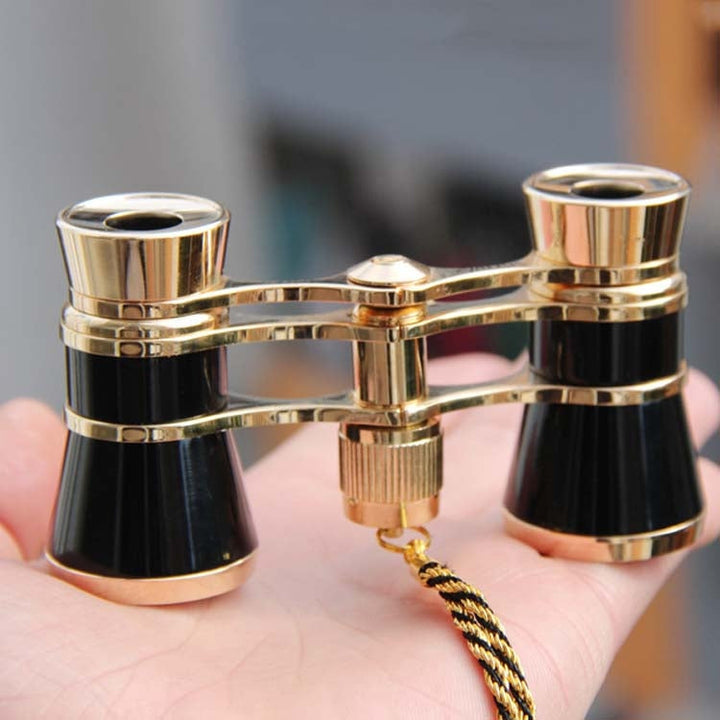 Stornfield | Classic 3x25mm Portable Binoculars for Women with Chain (Black)
