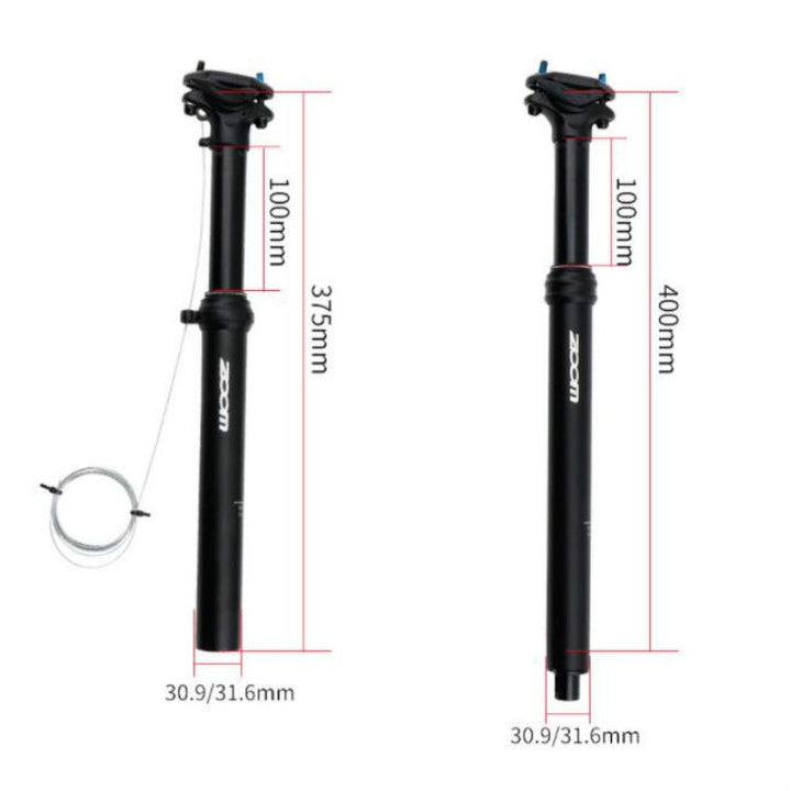 Stornfield | ZOOM Mountain Bike Cable Controlled Hydraulic Seatpost, Size: 30.9mm, Specification: 400mm Internal Routing
