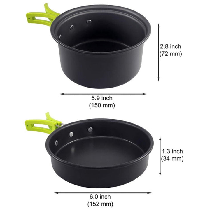Stornfield | Camping Dinnerware Outdoor Cookware Set (Green)