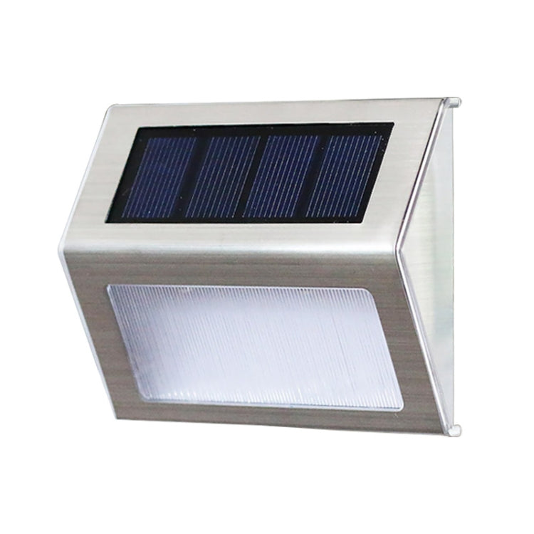 Stornfield | 2PCS Solar Stainless Steel 3 LED Stair Wall Lamp Outdoor Garden Fence Light (White Light)
