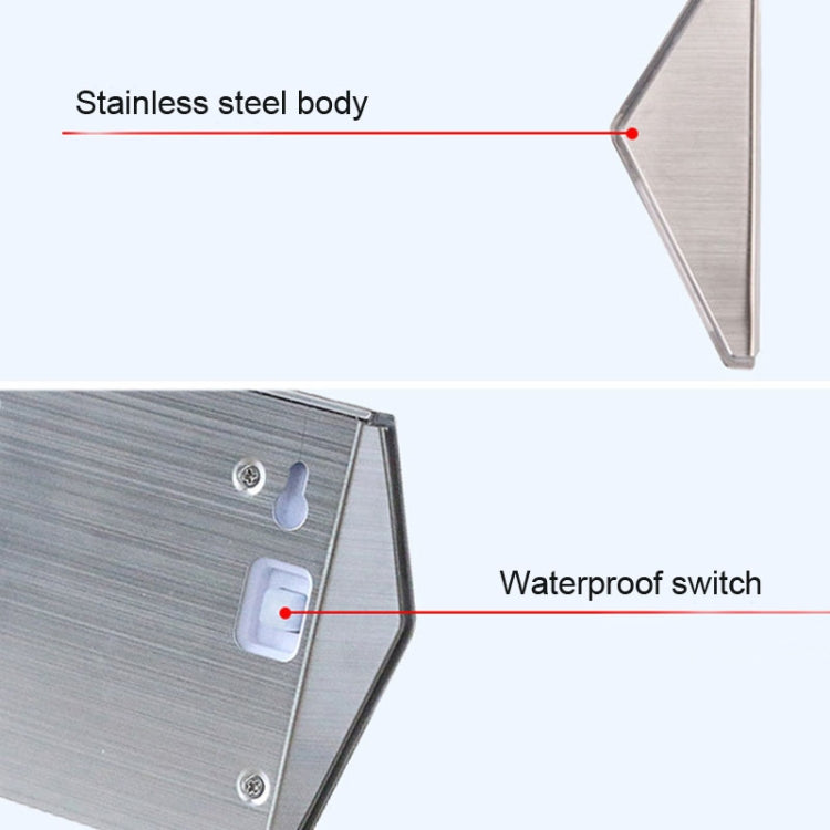 Stornfield | 2PCS Solar Stainless Steel 3 LED Stair Wall Lamp Outdoor Garden Fence Light (White Light)