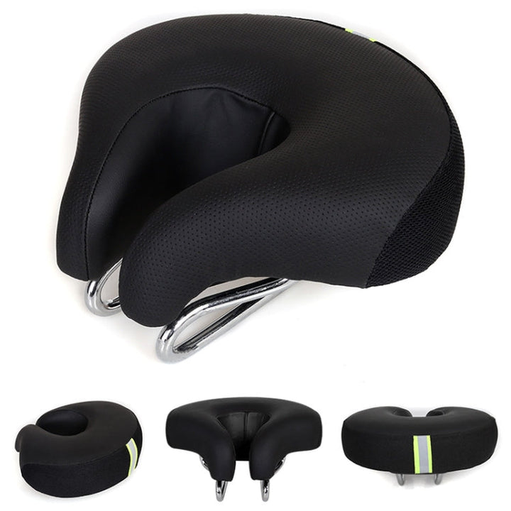 Stornfield | Noseless Bicycle Saddle Mountain Bike Thick Soft Padding (Black)