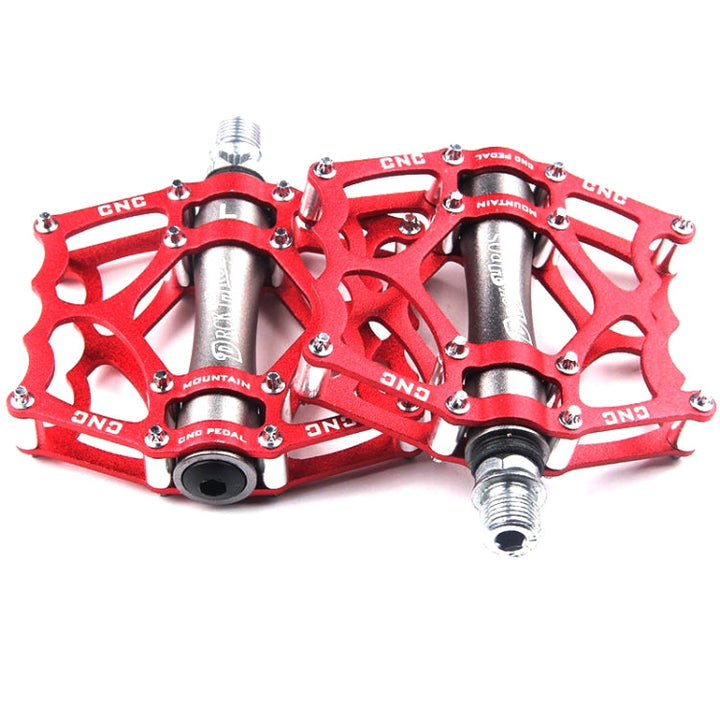 Stornfield | Aluminum Alloy Mountain Bike Pedal Palin Pedal Non-Slip Pedal with Bearing (901-2 Red)