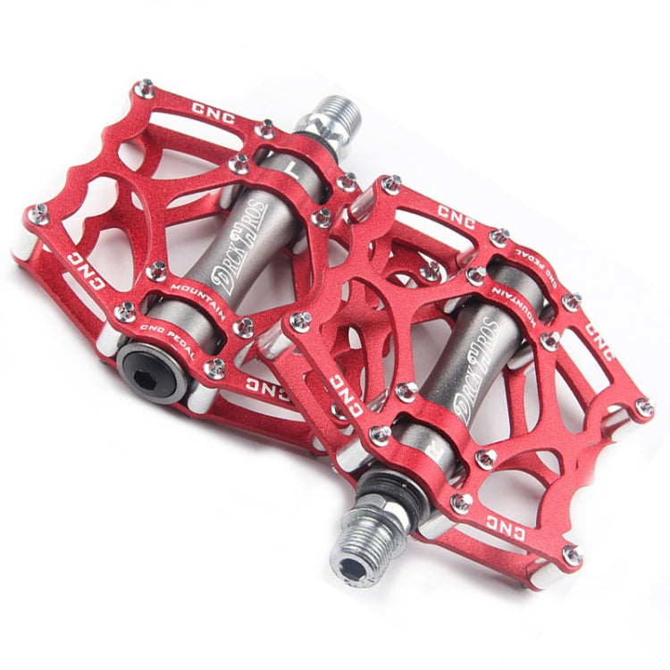 Stornfield | Aluminum Alloy Mountain Bike Pedal Palin Pedal Non-Slip Pedal with Bearing (901-2 Red)