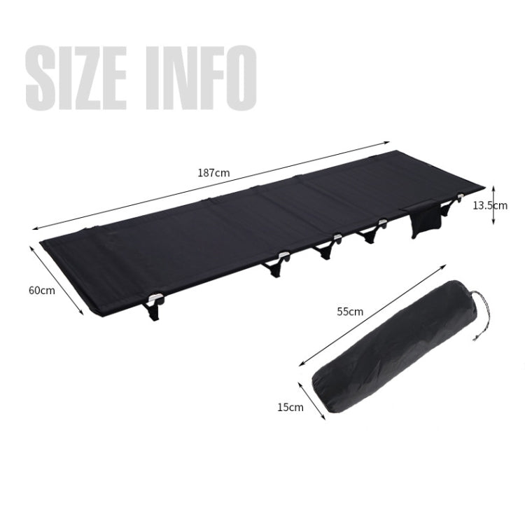 Stornfield | CLS Outdoor Lightweight Folding Camping Bed Single Leisure Bed (Black)