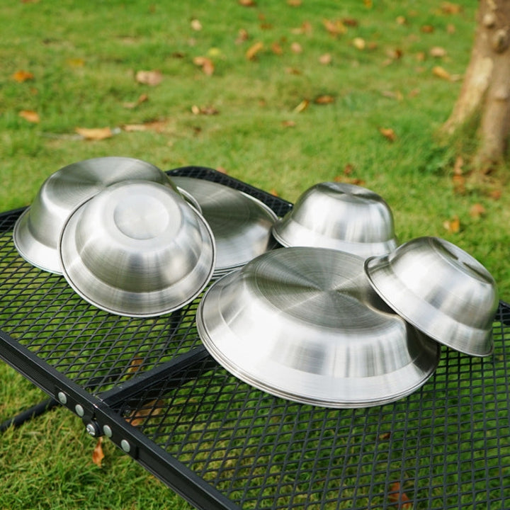 Stornfield | 16 PCS / Set CLS Outdoor Stainless Steel Cutlery Portable Camping Dinner Bowl Plate Set