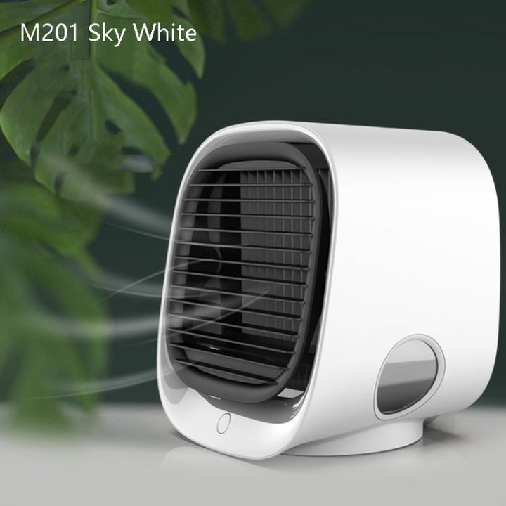Desktop Cooling Fan USB Portable Office Cold Air Conditioning Fan, Colour: M201 Sky White | Stornfield