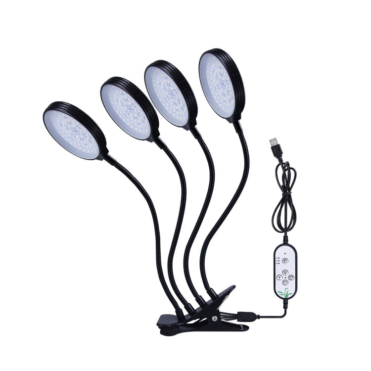 Stornfield | Lampes de croissance pour plantes LED télécommandées par USB clip étanches plein spectre lumière naturelle pour semis, puissance : 60W quatre têtes