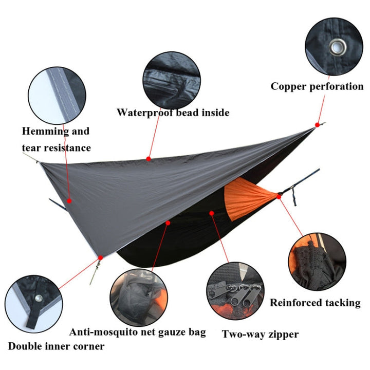 Stornfield | Strut Mosquito Net Hammock Set-Diamond Sunshade Outdoor Camping Automatic Quick Opening Anti-Mosquito Hammock Shelter Set (Army Green)