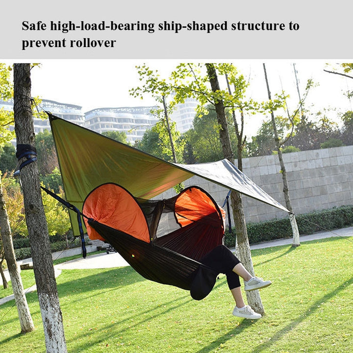 Stornfield | Strut Mosquito Net Hammock Set-Diamond Sunshade Outdoor Camping Automatic Quick Opening Anti-Mosquito Hammock Shelter Set (Army Green)