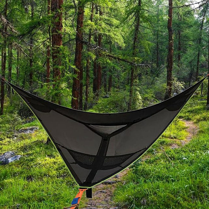 Stornfield | 2.8m Portable Inflatable Family Tent Multi-person Camping Triangle Hammock (Black)