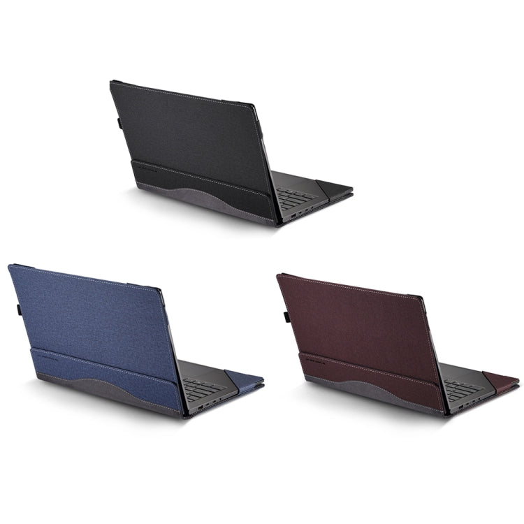 Stornfield | Pour Samsung Galaxy Book 4 360 15,6 pouces étui en cuir antichute avec support (Rouge Vin)