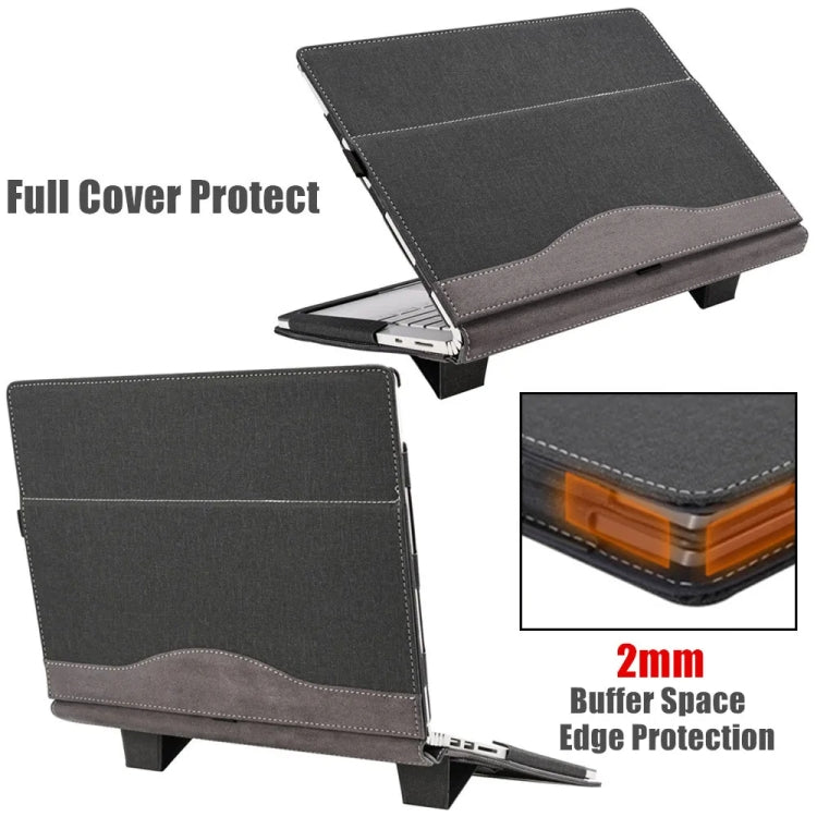 Stornfield | Pour Samsung Galaxy Book 4 360 15,6 pouces étui en cuir antichute avec support (Rouge Vin)