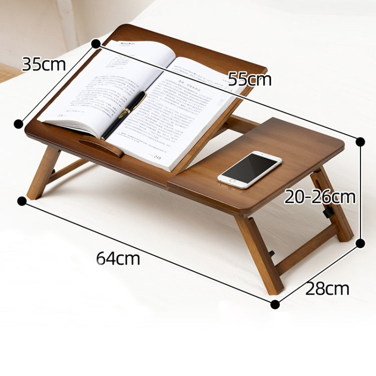 Stornfield | 741ZDDNZ Bed Usage Folding Table with Adjustable Height Laptop Table Dormitory Study Table, Specification: Classic Tea Color 64cm Thickness Bamboo