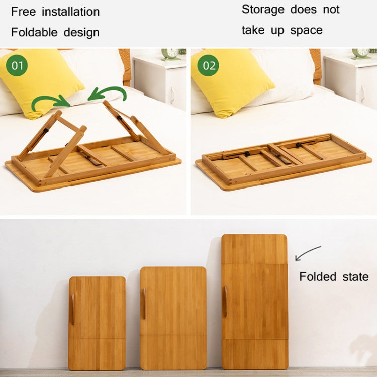 Stornfield | 741ZDDNZ Bed Usage Folding Table with Adjustable Height Laptop Table Dormitory Study Table, Specification: Classic Tea Color 64cm Thickness Bamboo