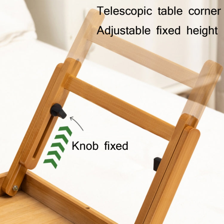 Stornfield | 741ZDDNZ Bed Usage Folding Table with Adjustable Height Laptop Table Dormitory Study Table, Specification: Classic Tea Color 64cm Thickness Bamboo