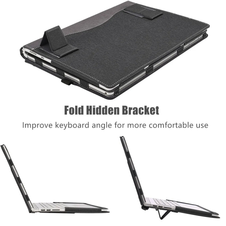 Stornfield | For Samsung Galaxy Book 3 360 13.3-inch Anti-Drop Leather Protective Case with Stand (Black)