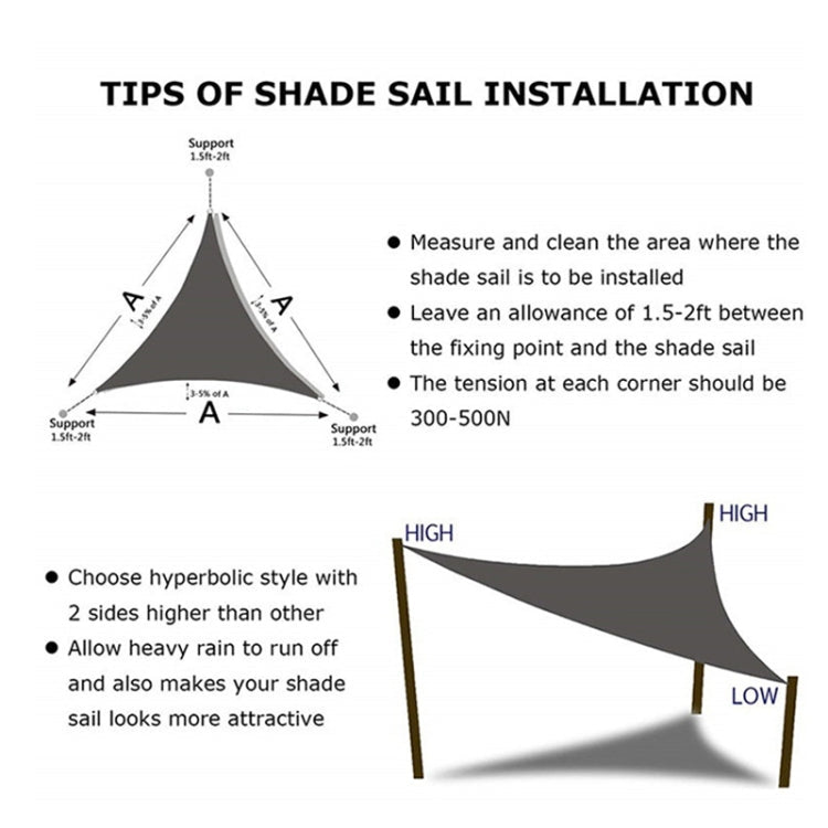Stornfield | Waterproof Triangular Outdoor Garden Shade Sail, UV-Resistant, Size: 3m x 3m x 4.3m (Lake Blue)