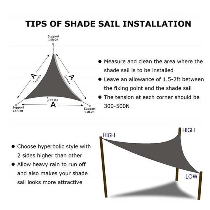 Stornfield | Waterproof anti-UV triangular outdoor garden shade sail, Size: 3m x 3m x 4.3m (Green)