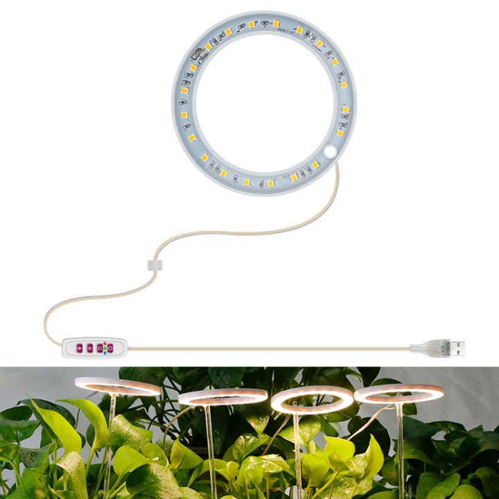 Stornfield | Full Spectrum LED Plant Grow Light with Smart Timer, Indoor Fill Light Ring Plant Lamp, Power: Single head (sunlight)