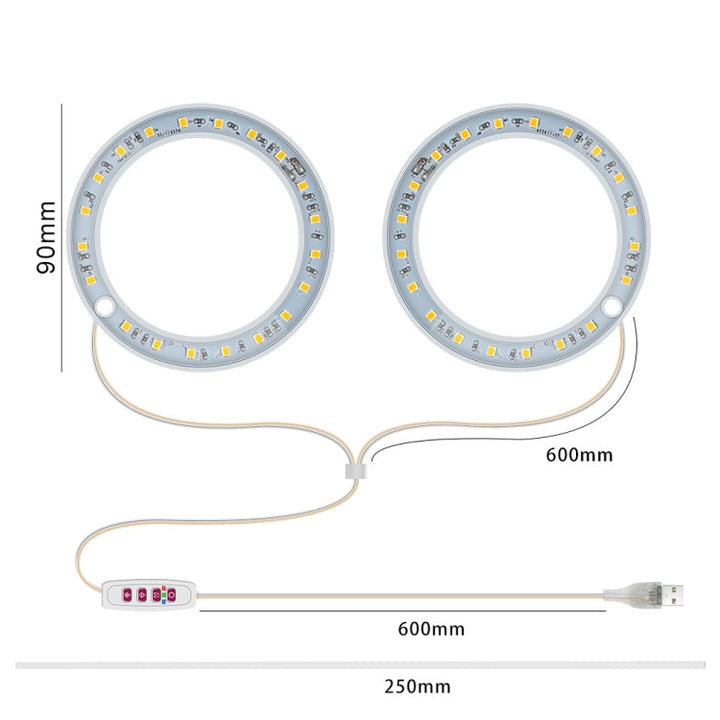 Stornfield | Full Spectrum LED Plant Grow Light with Smart Timer, Indoor Fill Light Ring Plant Lamp, Power: Single head (sunlight)