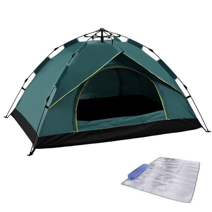Stornfield | TC-014 Multi-Person 3-4 Person Automatic Outdoor Camping Travel Beach Tent (Green+Mat)