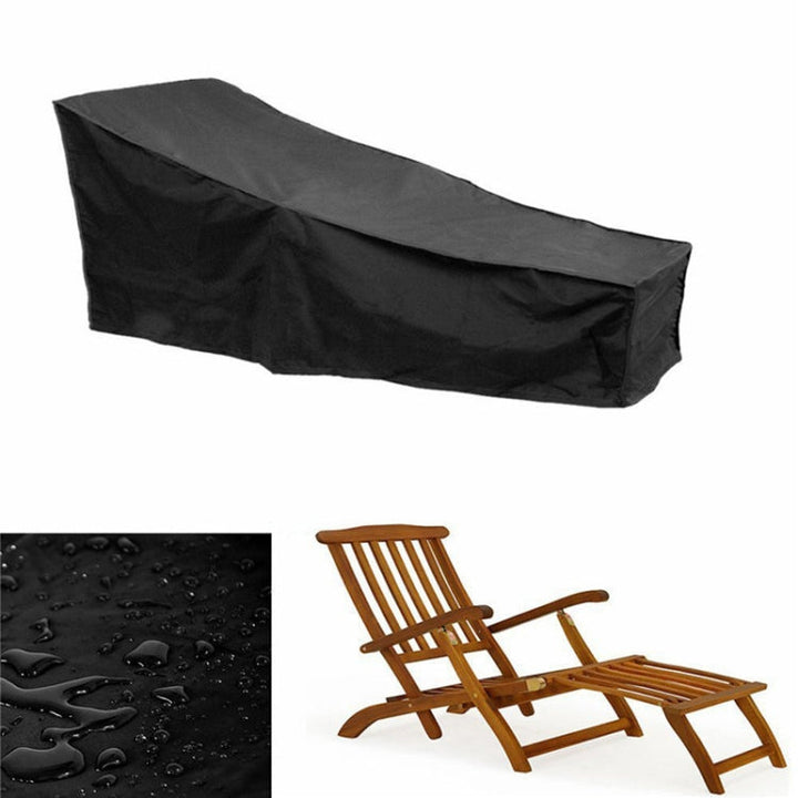 Stornfield | Waterproof and Dustproof Outdoor Beach Chair Cover Protective Cover for Rocking Chair, Size: 210x75x80cm (Black+Silver)