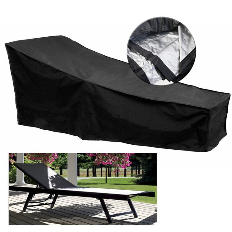 Stornfield | Waterproof and Dustproof Outdoor Beach Chair Cover Protective Cover for Rocking Chair, Size: 210x75x80cm (Black+Silver)