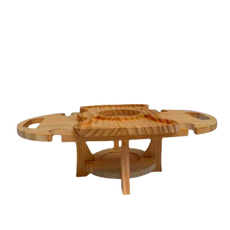 Stornfield | Foldable Wooden Outdoor Picnic Table with Wine Cooler (Wood Color)