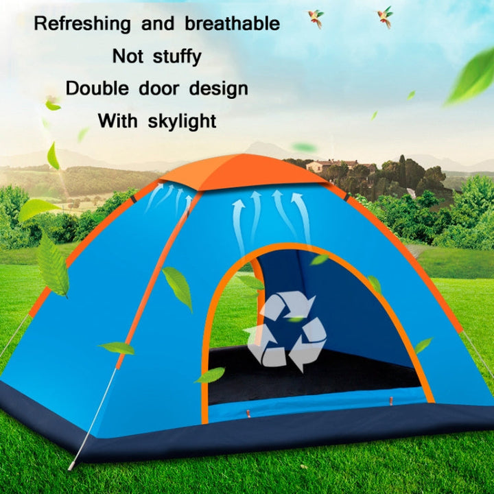 Stornfield | 3-4 Person Quick Setup Automatic Waterproof Sun-Resistant Outdoor Camping Tent (Blue)