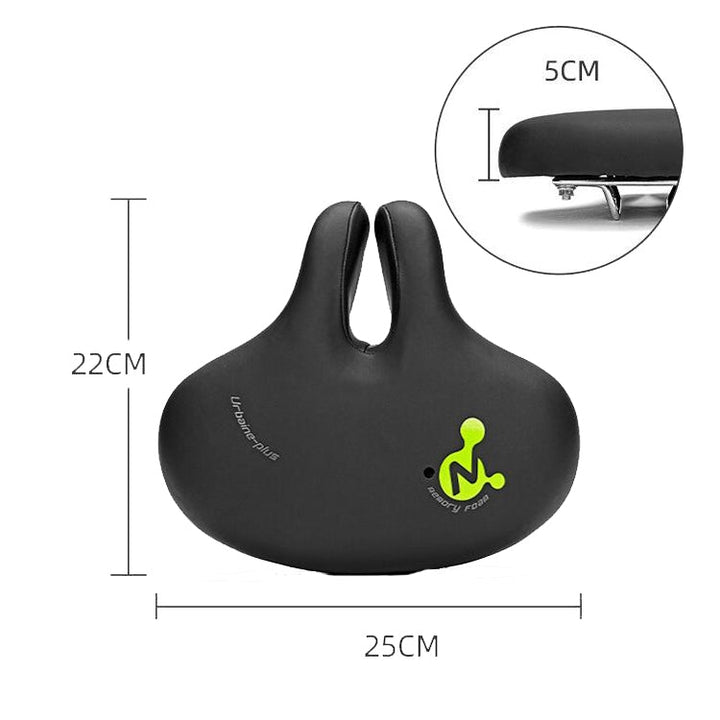 Stornfield | Comfortable Mountain Bike Noseless Bicycle Seat with Shock Absorption Outdoor Bike Accessories Saddle (Black)