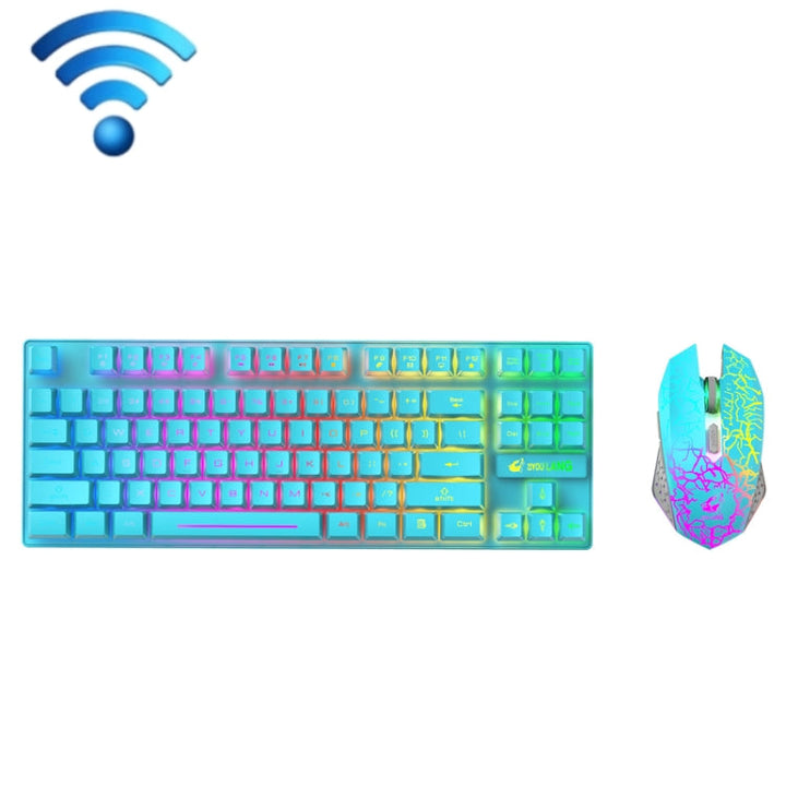 Stornfield | ZIYOU LANG T87 Backlit Wireless Gaming Keyboard and Mouse Combo (Blue)